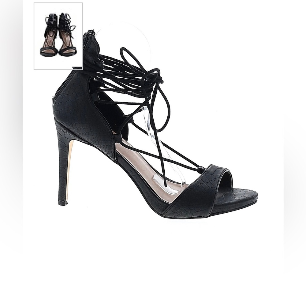 Black lace up heels
